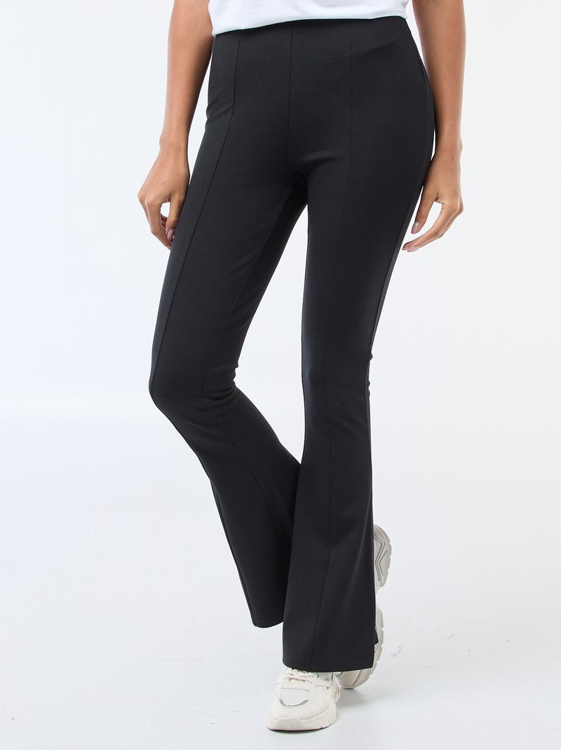 Pantalon flare maille ultra-stretch Noir - Kiabi
