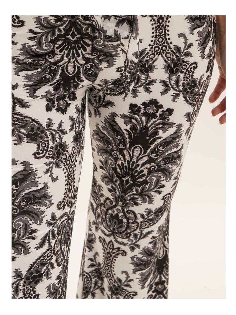 Pantalon flare motifs EDARZINE Noir - Kiabi