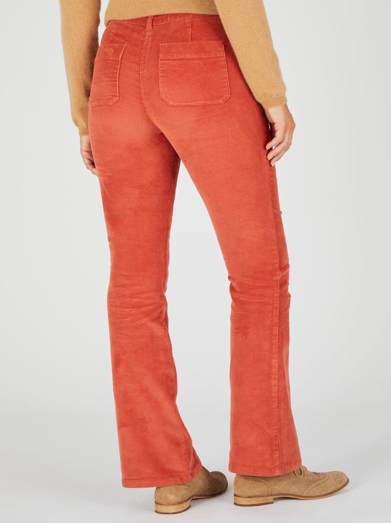 Pantalon flare velours - Damart Abricot - Kiabi