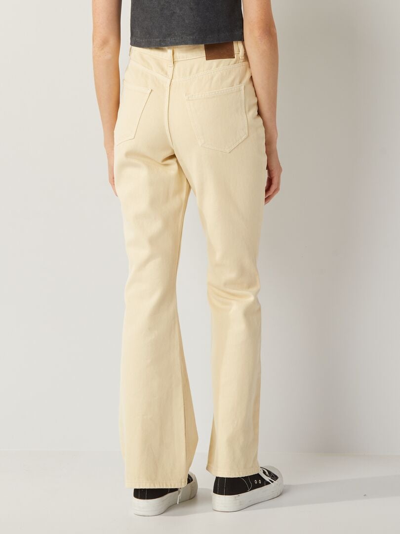 Pantalon flare/bootcut - 5 poches Crème - Kiabi