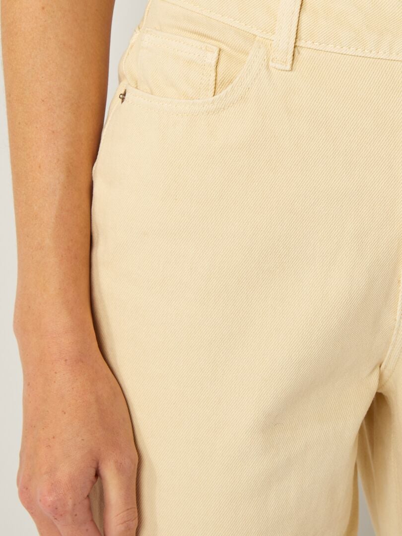 Pantalon flare/bootcut - 5 poches Crème - Kiabi