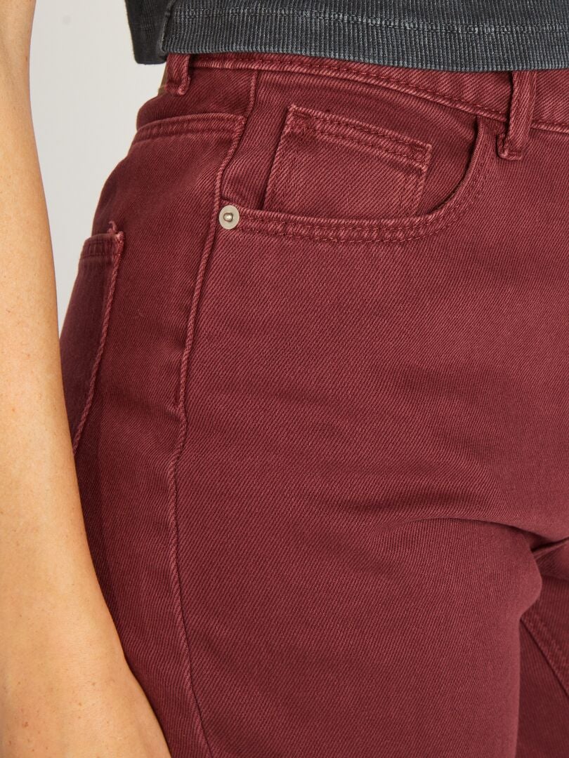 Pantalon flare/bootcut - 5 poches Rouge bordeaux - Kiabi