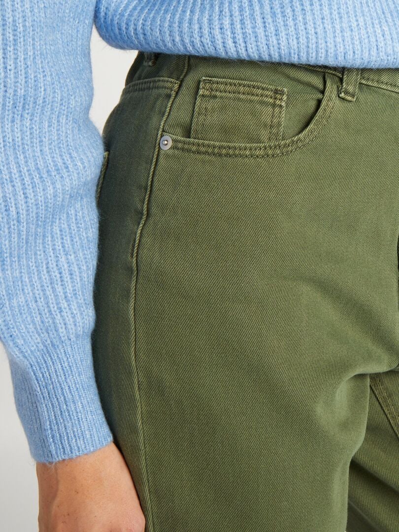 Pantalon flare/bootcut - 5 poches Vert kaki - Kiabi