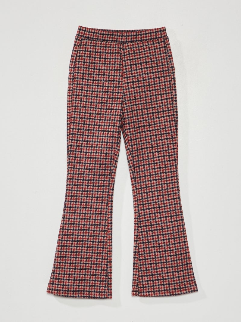 Pantalon flare/bootcut à carreaux Rouge - Kiabi