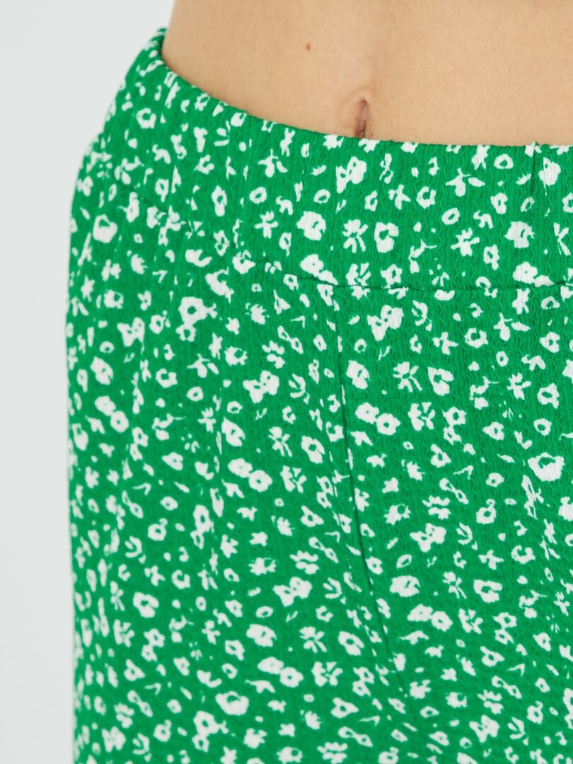 Pantalon flare/bootcut à motifs Vert - Kiabi