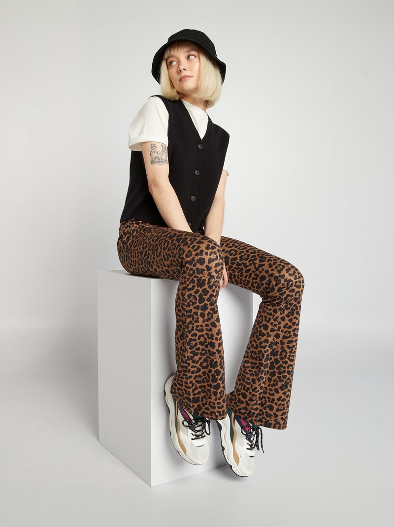 Pantalon flare/bootcut Léopard - Kiabi