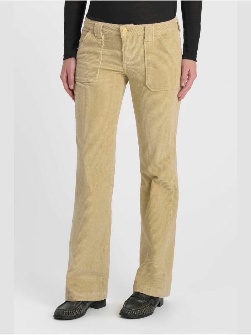 Pantalon flarevel flare 'le temps des cerises' Beige - Kiabi