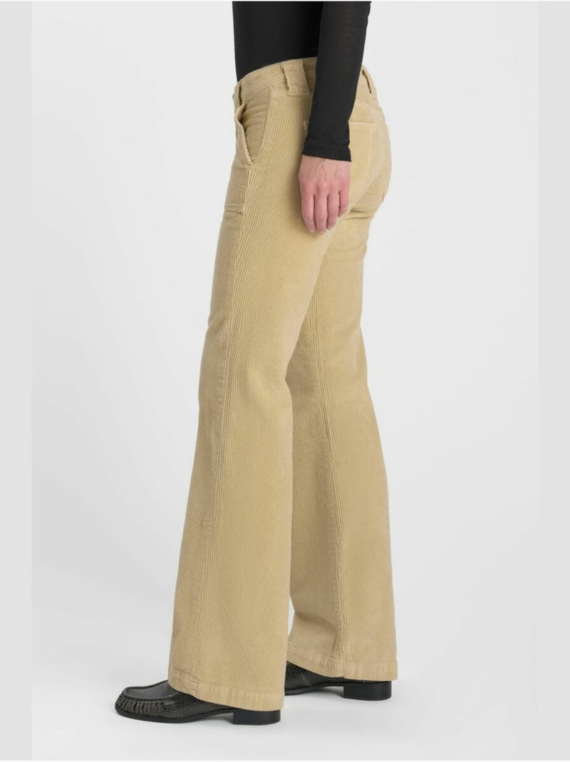 Pantalon flarevel flare 'le temps des cerises' Beige - Kiabi