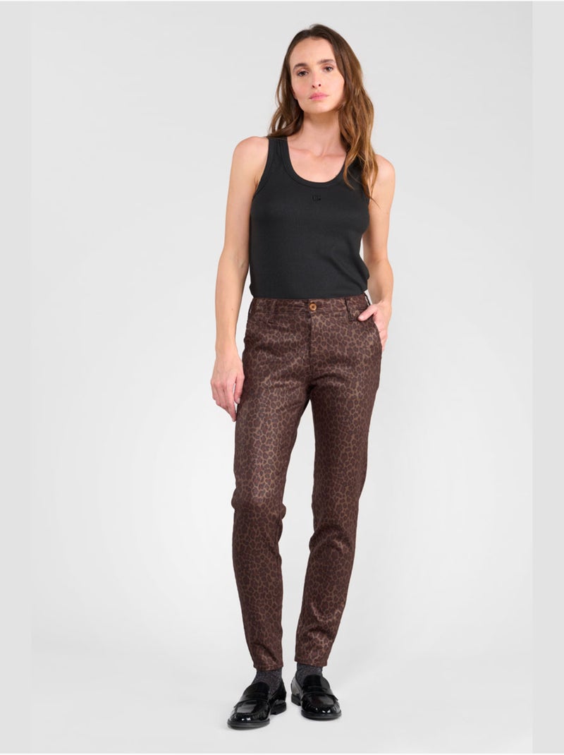 Pantalon flexo slim 'le temps des cerises' Marron - Kiabi