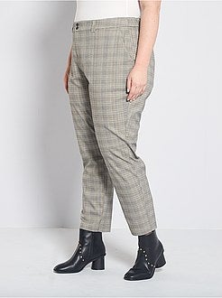 Pantalon fluide à carreaux - Kiabi