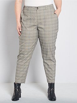 Pantalon fluide à carreaux - Kiabi