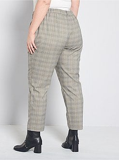 Pantalon fluide à carreaux - Kiabi