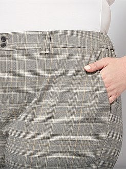 Pantalon fluide à carreaux - Kiabi