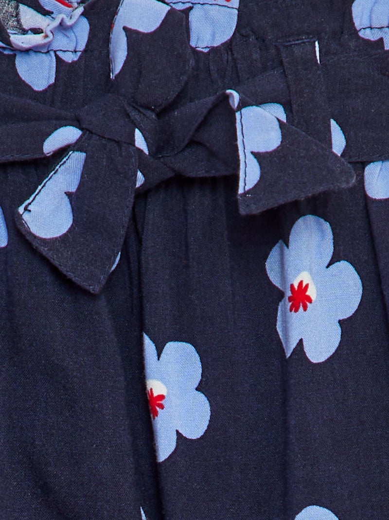Pantalon fluide à ceinture BLEU - Kiabi