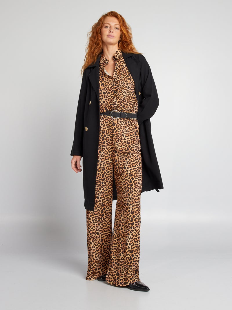 Pantalon fluide à imprimé léopard Léopard - Kiabi