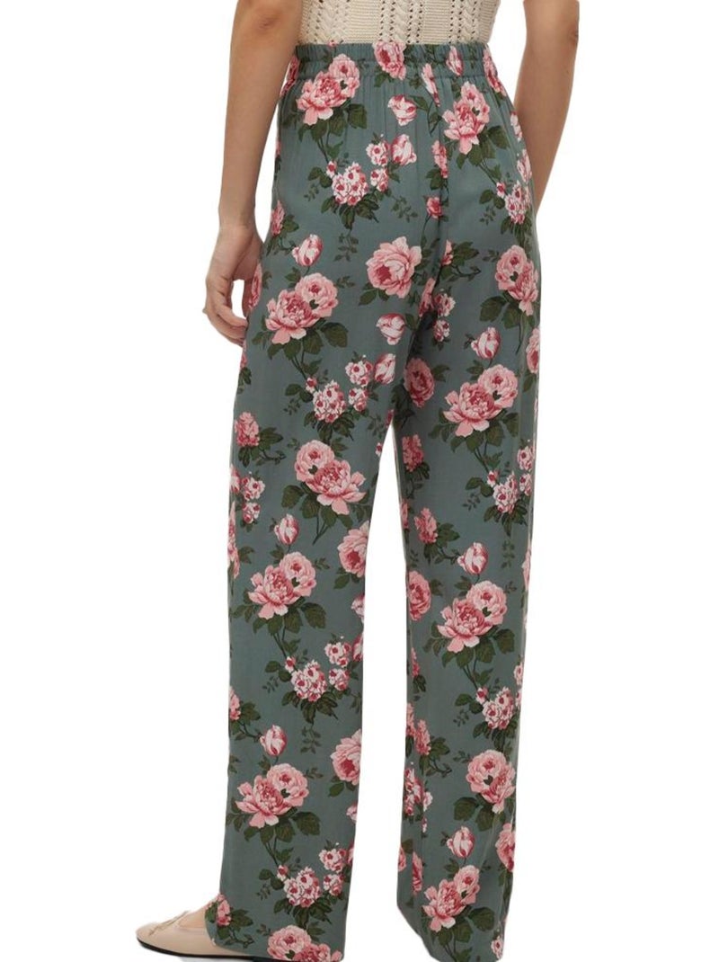 Pantalon Fluide à Motifs Femme Vero Moda Noir - Kiabi
