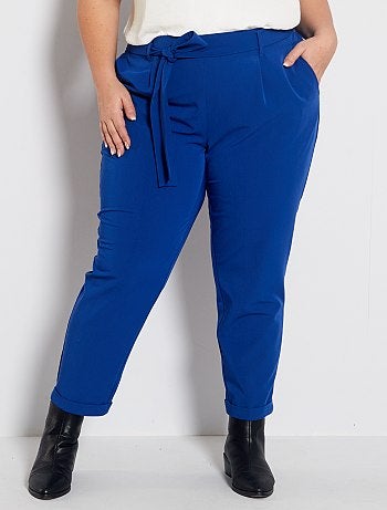 Pantalon fluide avec ceinture - Kiabi