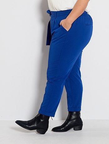 Pantalon fluide avec ceinture - Kiabi