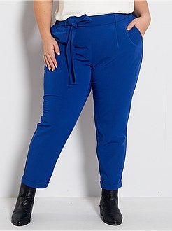 Pantalon fluide avec ceinture - Kiabi