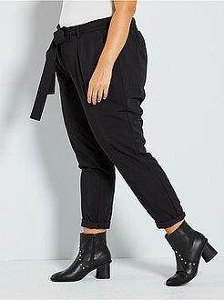 Pantalon fluide avec ceinture - Kiabi