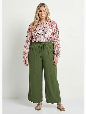 Pantalon fluide avec lin, effet naturel - afibel