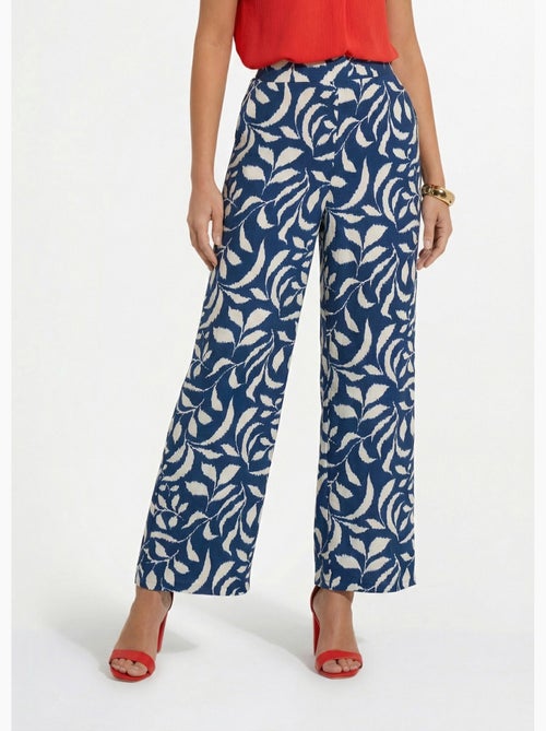 Pantalon fluide bicolore taille élastiquée - afibel - Kiabi