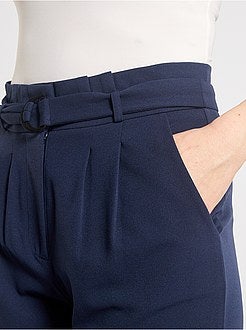 Pantalon fluide ceinturé - Kiabi
