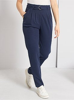 Pantalon fluide ceinturé - Kiabi