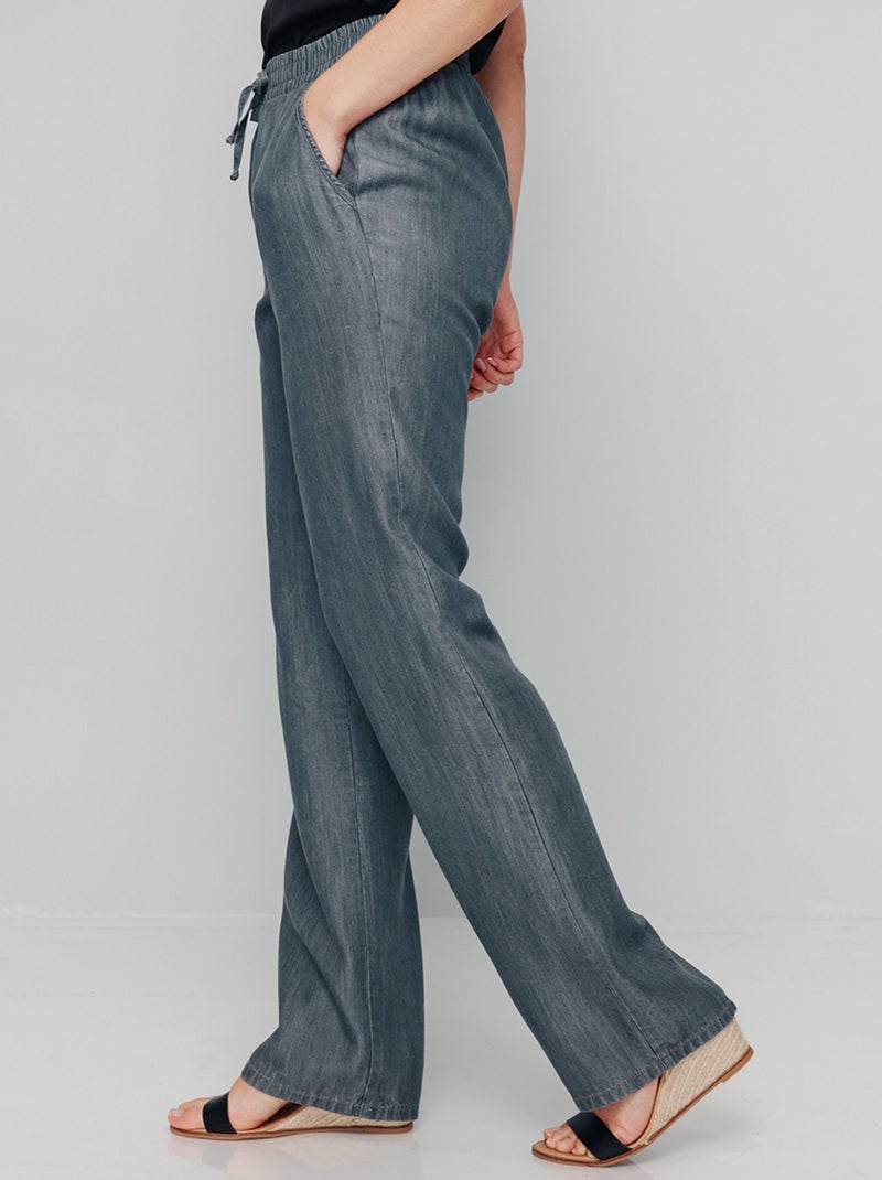 Pantalon fluide ceinture élastiquée - Afibel Vert - Kiabi
