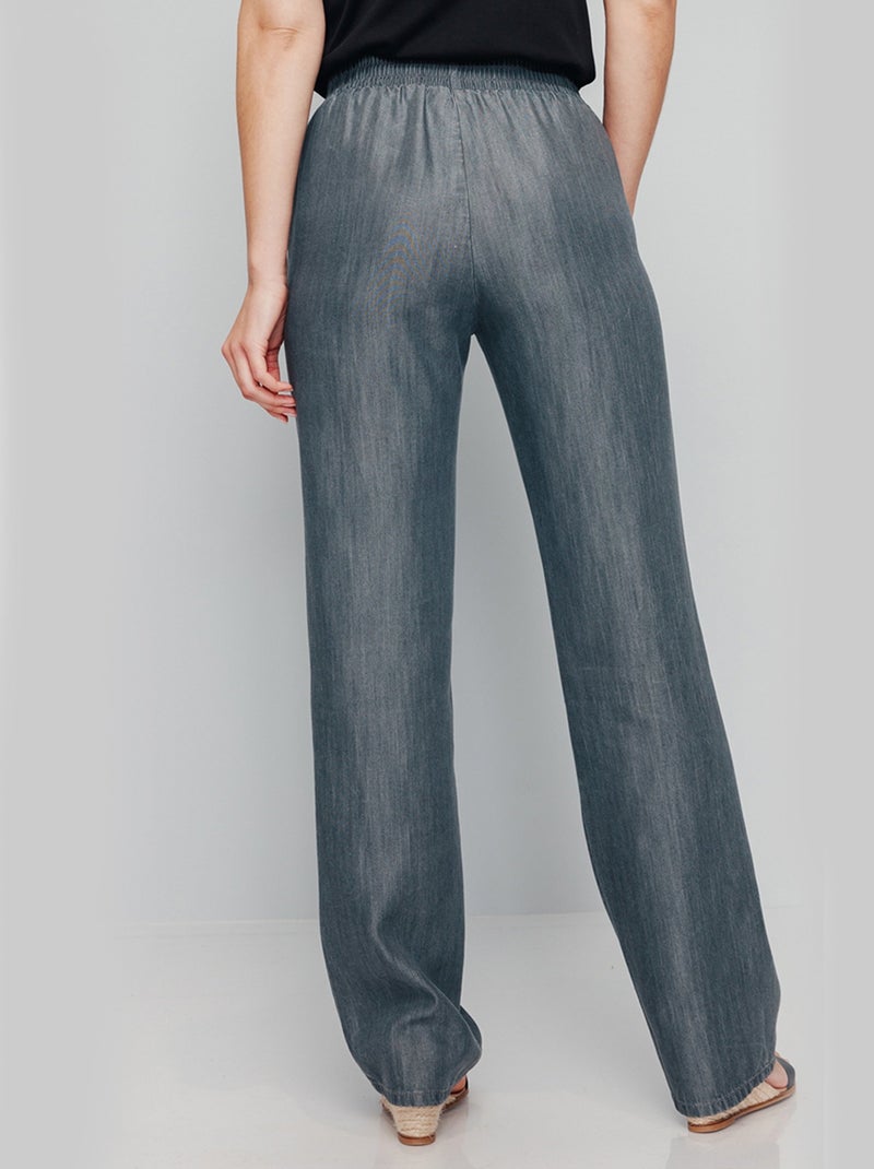 Pantalon fluide ceinture élastiquée Vert - Kiabi