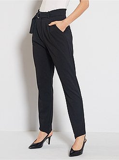 Pantalon fluide ceinturé - Kiabi