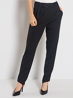 Pantalon fluide ceinturé - Kiabi