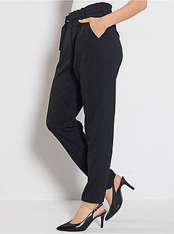 Pantalon fluide ceinturé - Kiabi