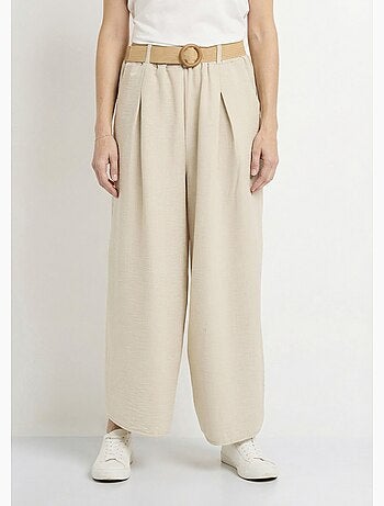 Pantalon fluide + ceinture tressée - AFIBEL