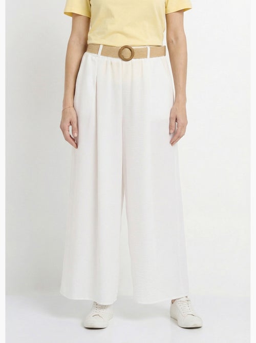 Pantalon fluide + ceinture tressée - AFIBEL - Kiabi