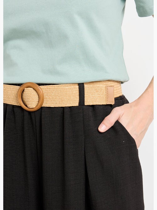 Pantalon fluide + ceinture tressée - AFIBEL - Kiabi