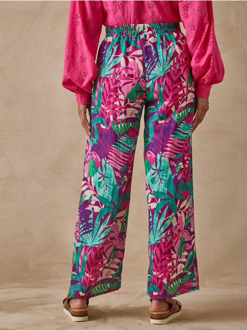 Pantalon fluide coupe ample - DAXON Rose/Multicolore - Kiabi