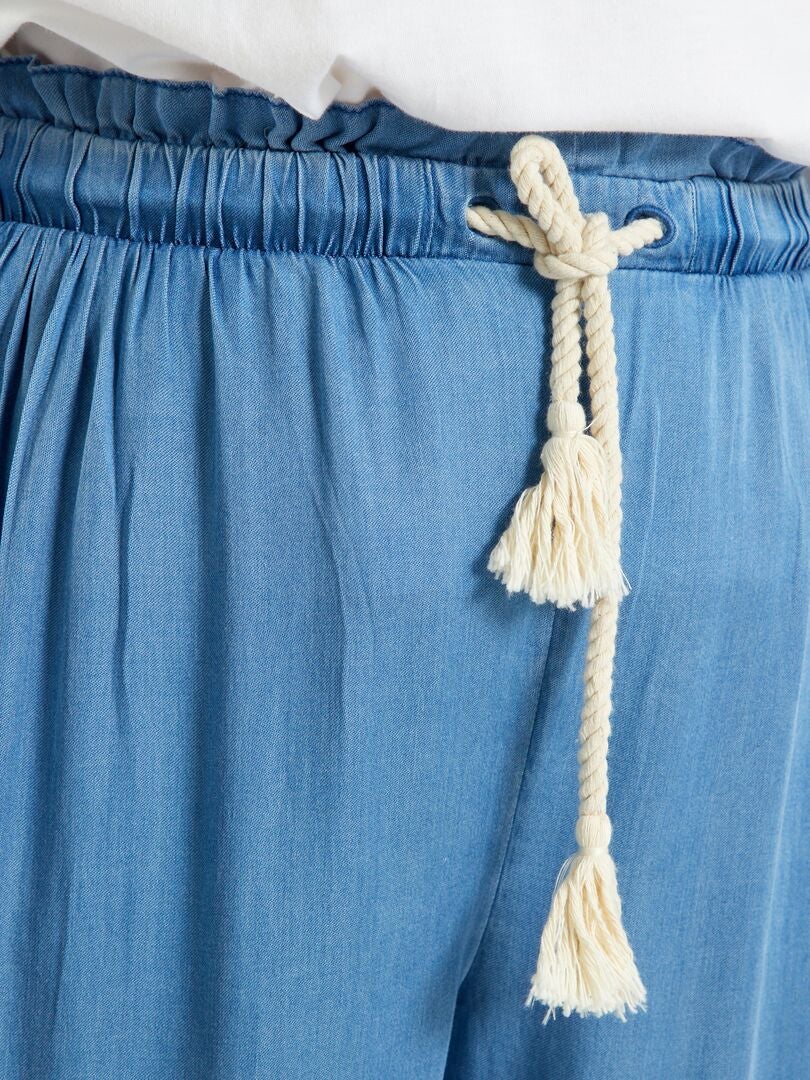 Pantalon fluide coupé slim Bleu - Kiabi