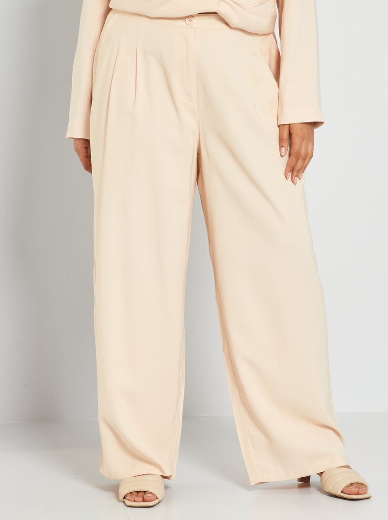Pantalon fluide de cérémonie rose - Kiabi