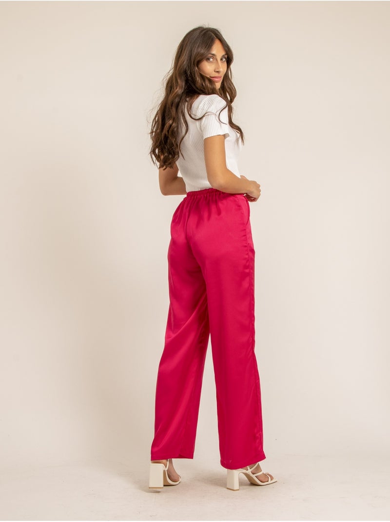 Pantalon fluide EDUARDA Rose fushia - Kiabi
