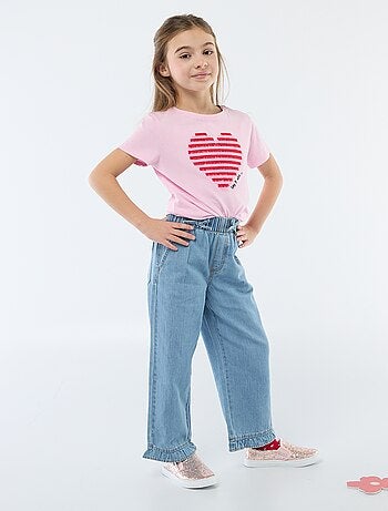 Pantalon fluide effet jean