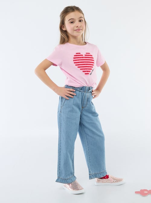 Pantalon fluide effet jean - Kiabi