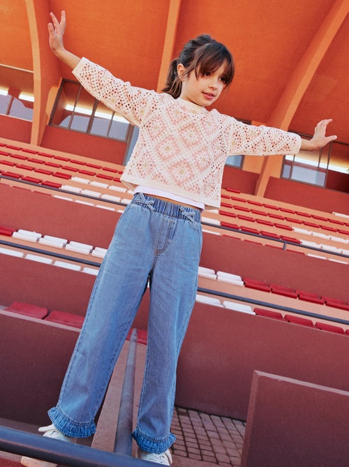 Pantalon fluide effet jean - Kiabi