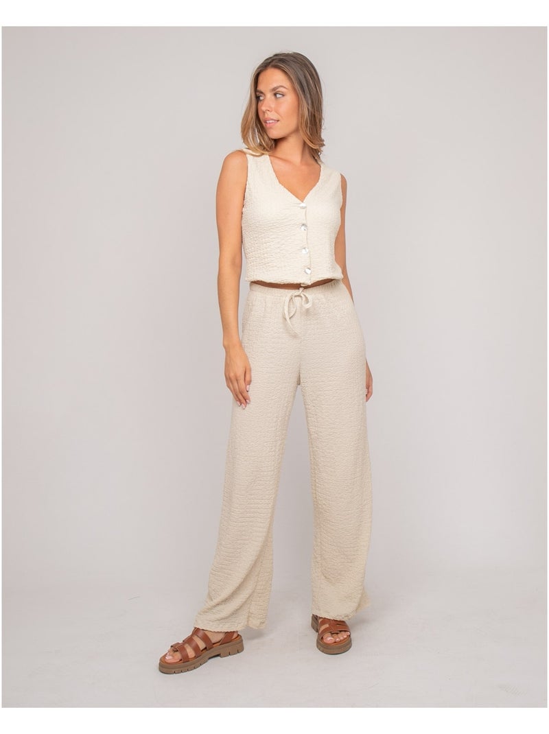Pantalon fluide ELAIA Ecru - Kiabi