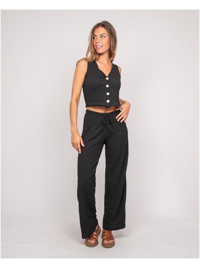 Pantalon fluide ELAIA Noir - Kiabi