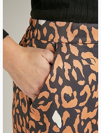 Pantalon fluide élastiqué motif léopard - AFIBEL