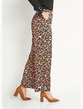 Pantalon fluide élastiqué motif léopard - AFIBEL