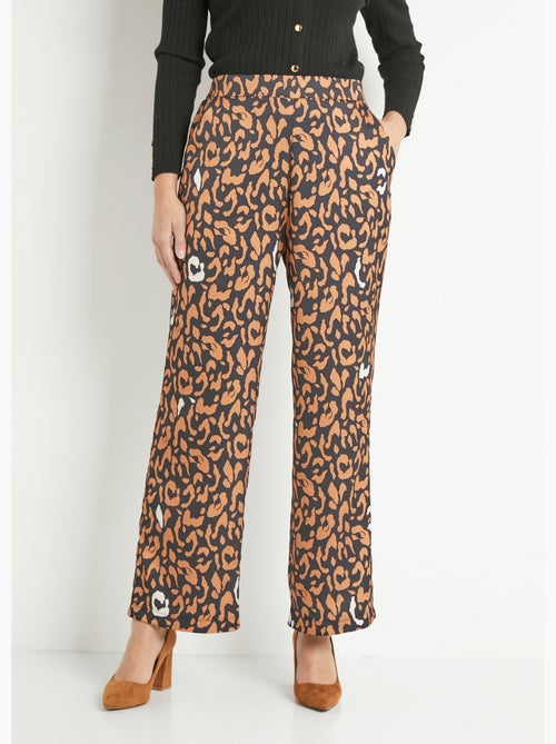 Pantalon fluide élastiqué motif léopard - AFIBEL - Kiabi