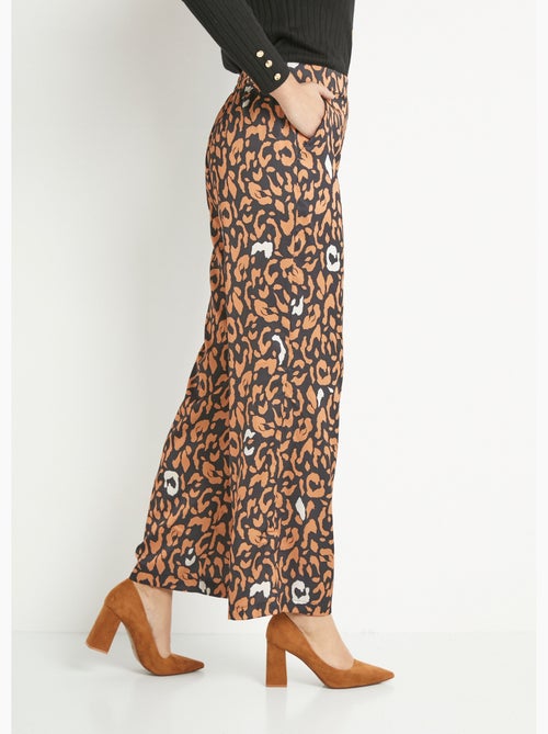 Pantalon fluide élastiqué motif léopard - AFIBEL - Kiabi