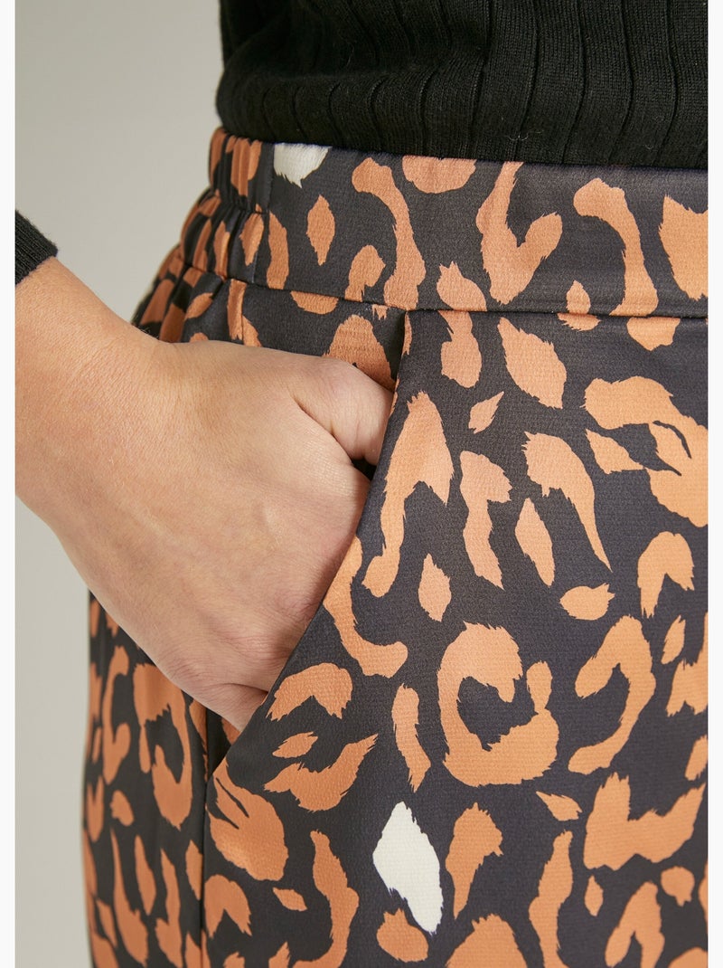 Pantalon fluide élastiqué motif léopard - AFIBEL N/A - Kiabi